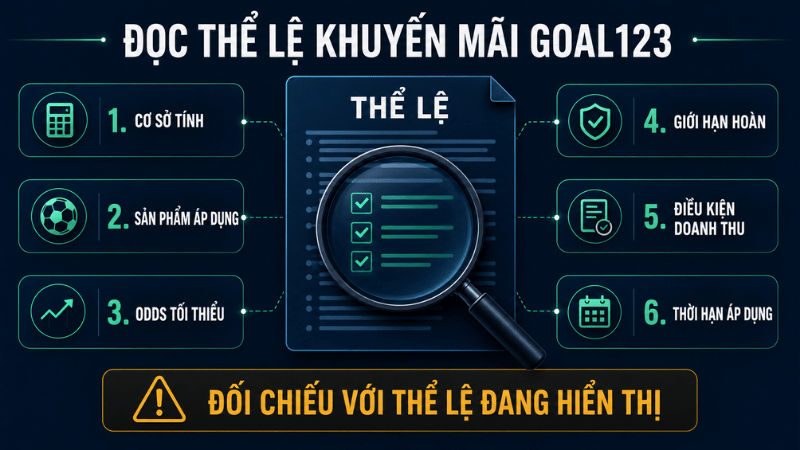 Sáu điều khoản cần kiểm tra trước khi nhận khuyến mãi Goal123