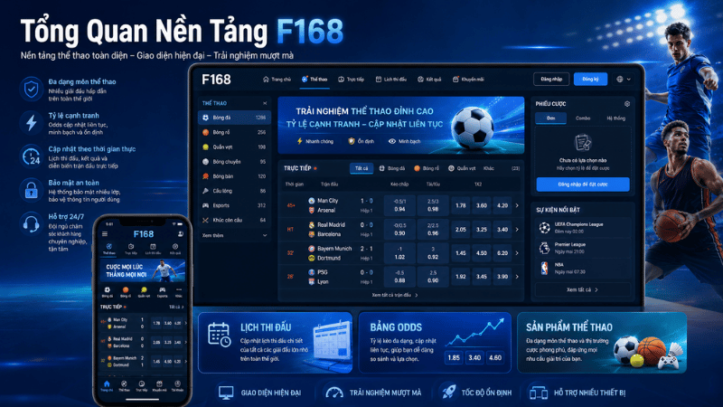 Tổng quan giao diện và sản phẩm trên nền tảng F168