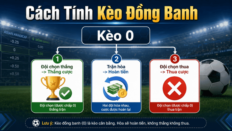 Cách tính thắng thua và hoàn tiền của kèo đồng banh