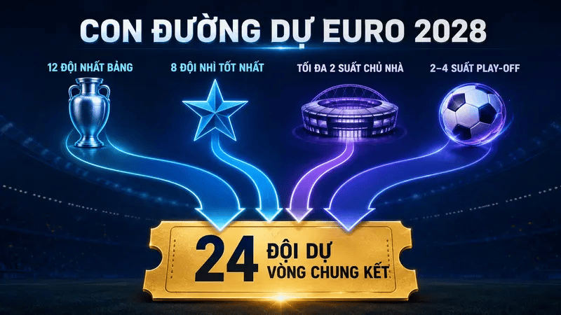 Sơ đồ các con đường giành vé tham dự vòng chung kết EURO 2028