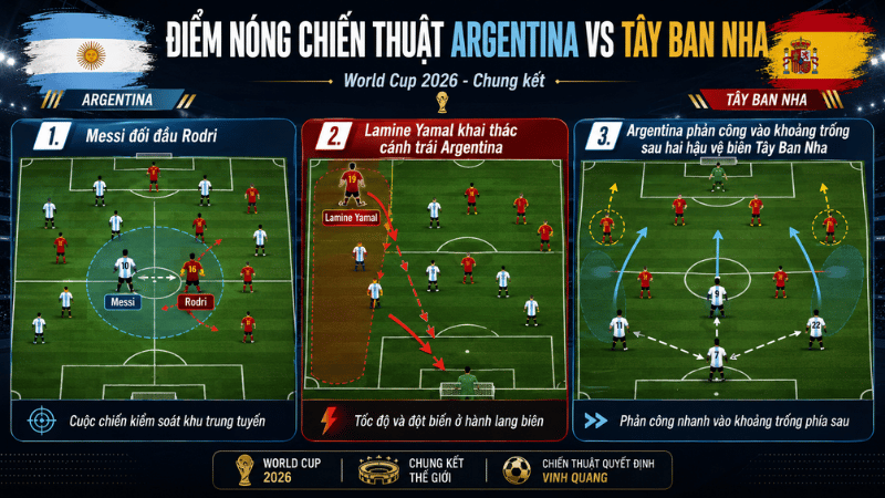 Điểm nóng chiến thuật Argentina vs Tây Ban Nha
