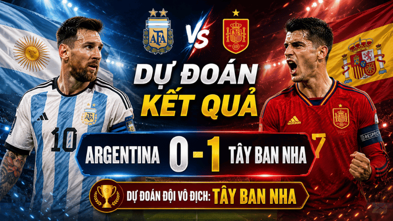 Dự đoán tỷ số Argentina 0-1 Tây Ban Nha
