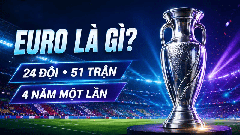 EURO là gì với thể thức 24 đội và 51 trận