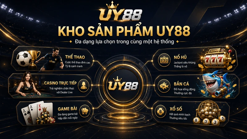 Các nhóm sản phẩm thể thao casino và trò chơi tại UY88
