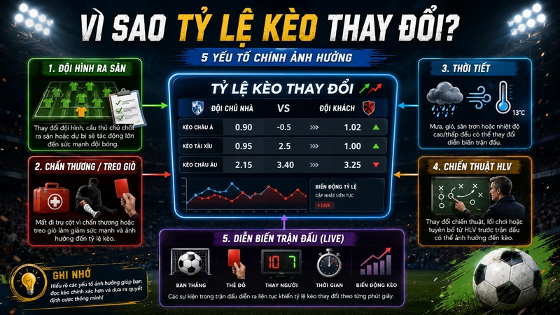 Những nguyên nhân khiến tỷ lệ kèo bóng đá thay đổi