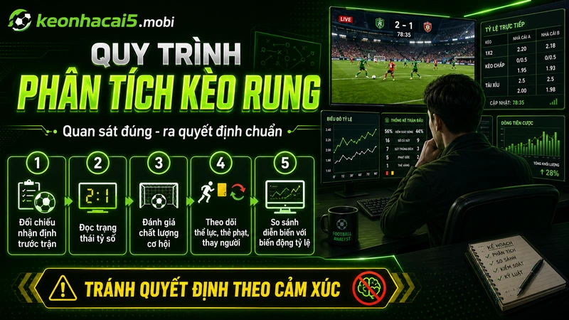Quy trình phân tích kèo rung theo diễn biến trận đấu