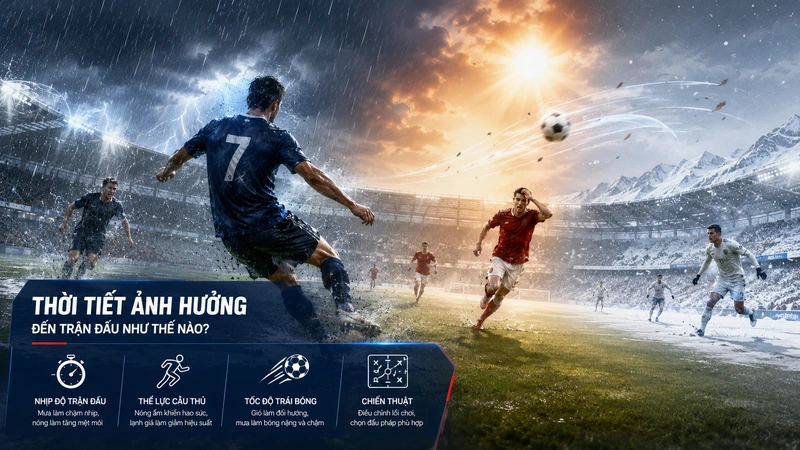Thời tiết ảnh hưởng đến trận bóng đá như thế nào
