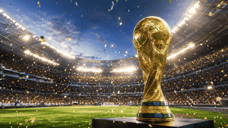 Cúp vô địch World Cup 2026 trên sân vận động