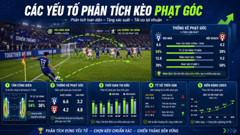 Những yếu tố cần xem xét khi phân tích kèo phạt góc